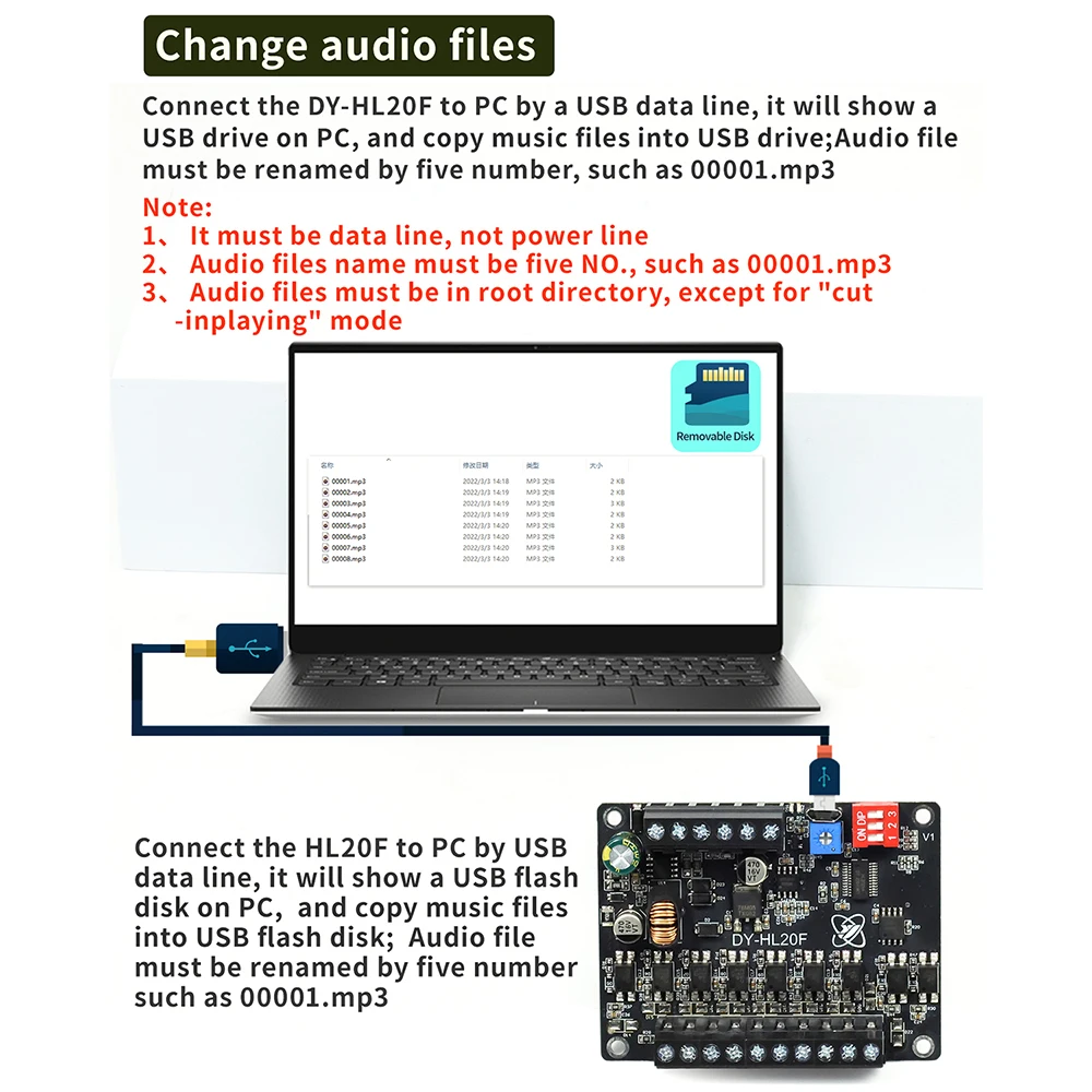 High-Power Voice Broadcast Module with MP3 Playback and Broad Voltage Range