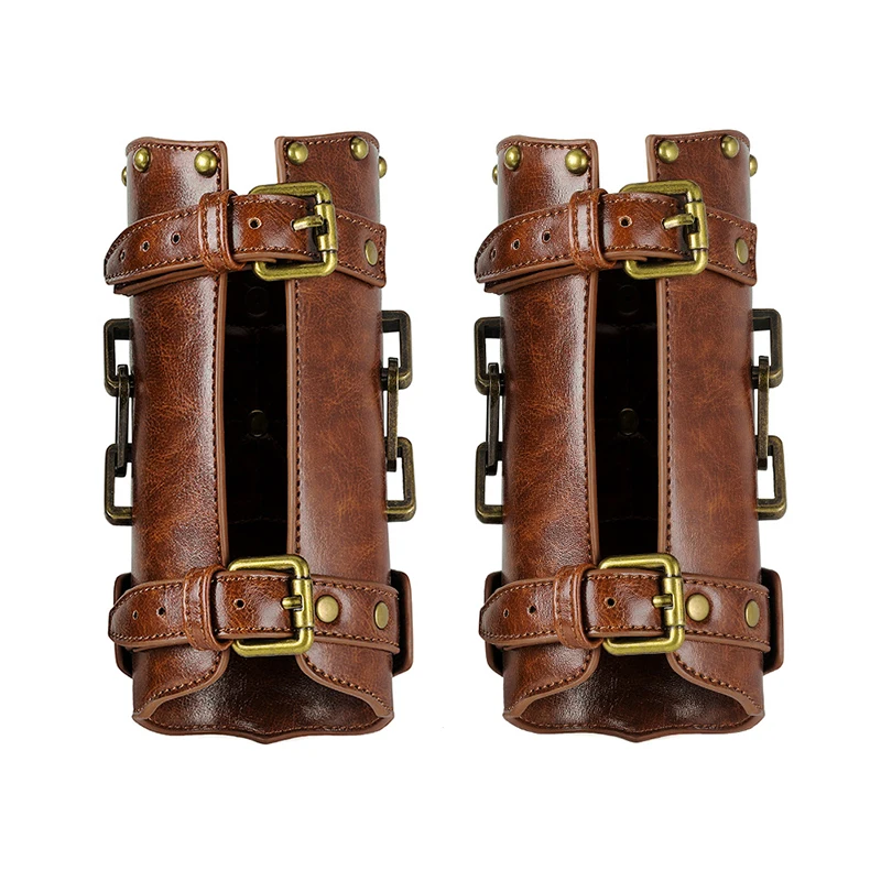 Steampunk Medieval Wrist Watch Knight Bracer Vintage Gothic Band Guard PU Leather Wrister Armor Prop Knight Cosplay Anime Men - Image 5