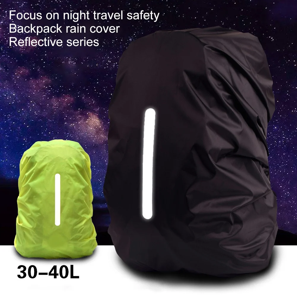 Night Walking Safety Reflective Back Cover Outdoor Camping Hiking Mountaineering Backpack Bag Waterproof Rain Cap Cover