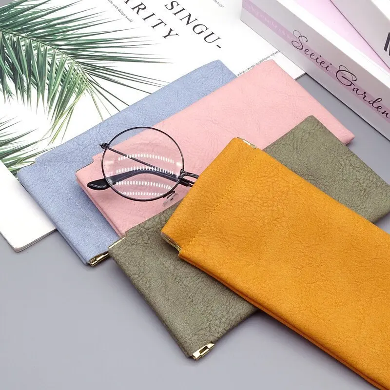 Glasses Bag Sunglasses MEN'S AND WOMEN'S Storage Set Elastic Plate Mouth Automatic Closing Glasses Storage Bag