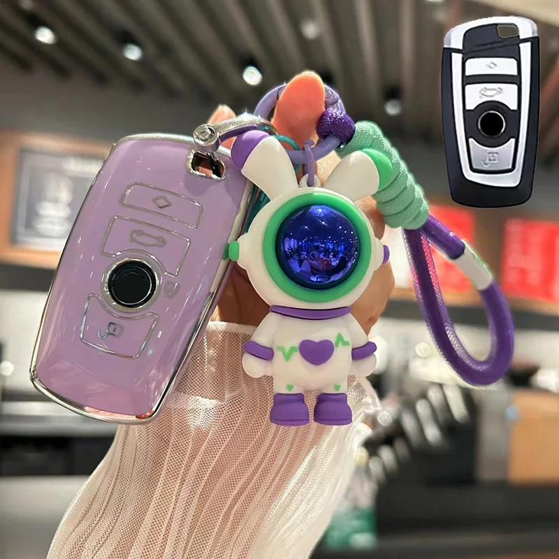 

New TPU Car Key Case Cover for BMW 1 3 5 7 Series X1 X3 X4 X5 F10 F15 F16 F20 F30 F18 F25 M3 M4 E34 With Space Rabbit Keychains