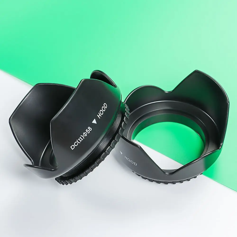 Sunshade Lens Hood Camera Lens Hood Screwed For Nikon Canon Sony Fuji Olympus DSLR Camera 49/52/55/58/62/67/72/77/82mm