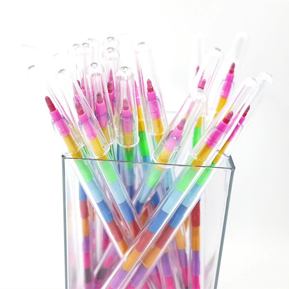 12-36Pcs Set Stackable Colorful Painting Graffiti Crayons Kids Party Supplies Birthday Gifts Kindergarten School Teacher Prizes - 4