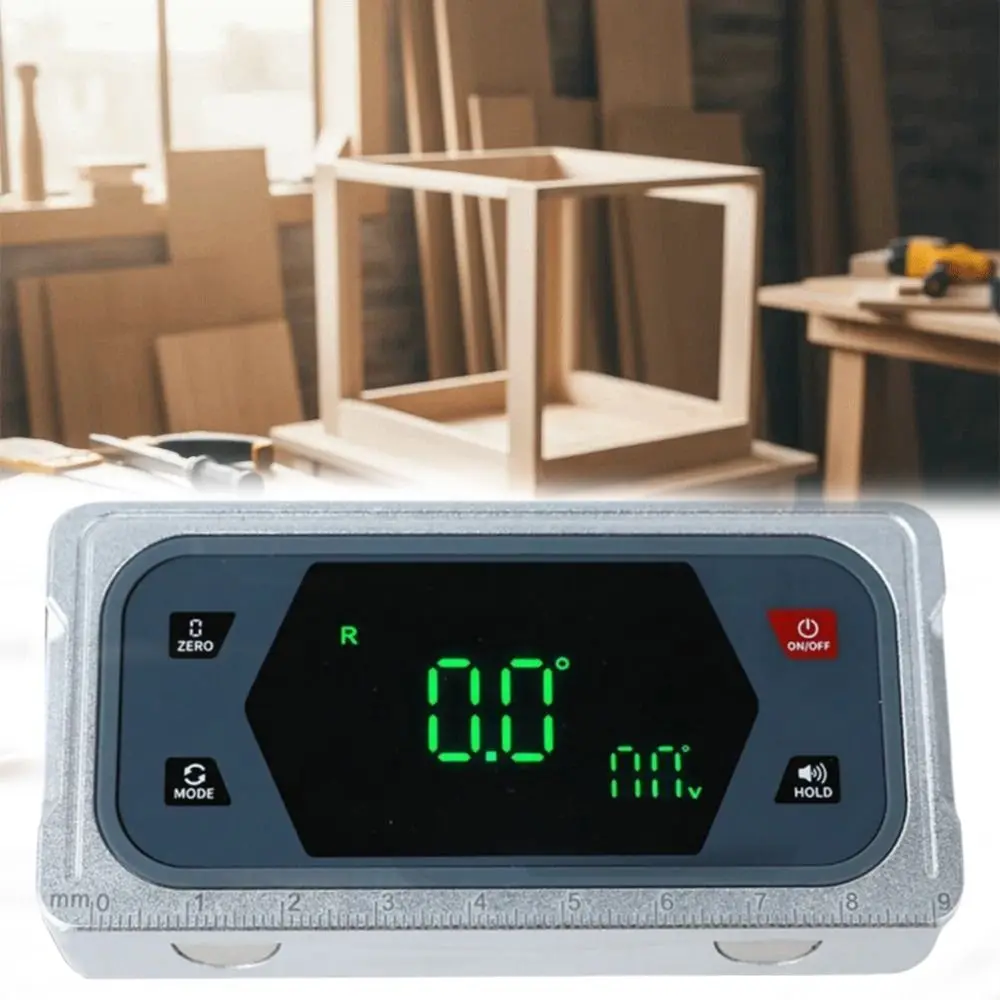 자석식 디지털 각도기 V 홈 베이스 백라이트 LCD 각도계 음성 기능 고정밀 이중 축 게이지