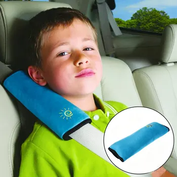Cuscini per Cinture di Sicurezza Auto per Bambini, Supporto per Dormire in Viaggio, Regolatore di Cintura, Protezione Spalle in Peluche
