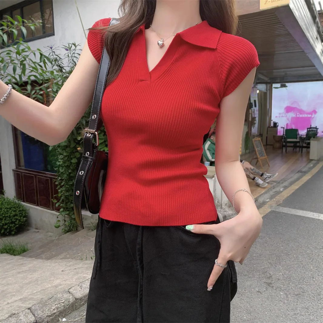 Summer Lady Knitted Pullover Tops