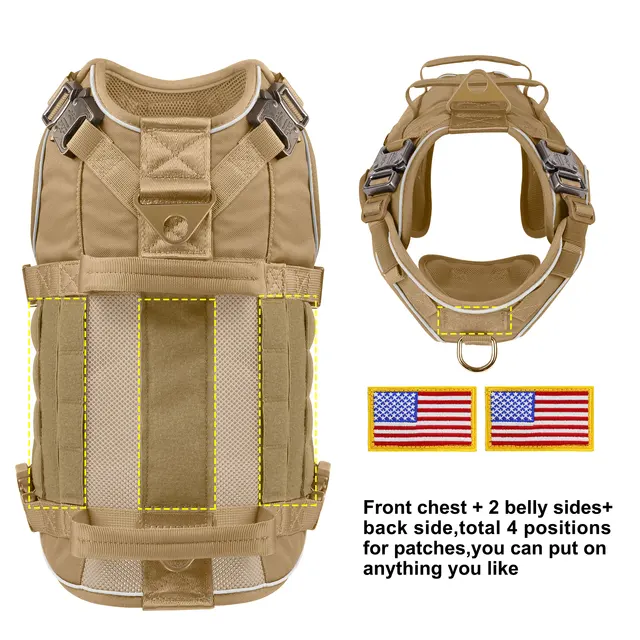 Tactical Military Dog Harness Durable Nylon Dogs Vest Harness with Handle For Pet Training Medium Large Dogs German Shepherd 3