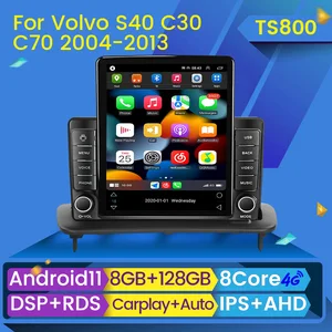8+128G Android Car Radio For Volvo S40 II 2 MS 2004 - 2012 C30 I 1 2006 - 2013 C70 II 2 2005 - 2013 Navi GPS Multimedia Player