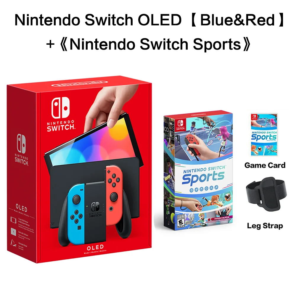 Nintendo Switch OLED Game Console Version White Neon Blue and Red Joy Con  Set with 7 Inch OLED Touch Screen 64GB - AliExpress