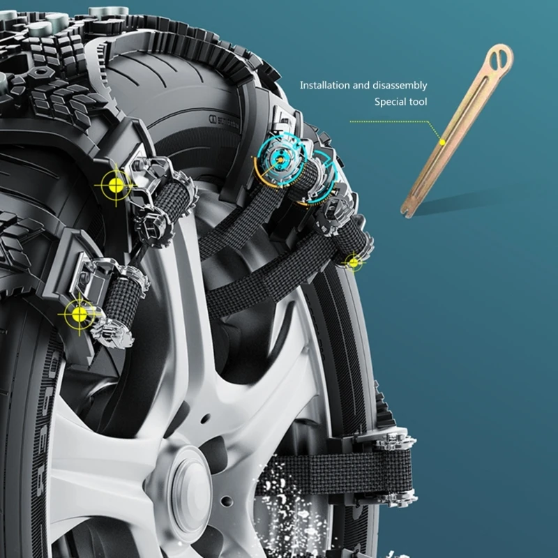 Heavy Duty Tire Chain Convenient Adjustable Tire Chain Anti Skid for Hassle Free Installs Suitable for Vehicles