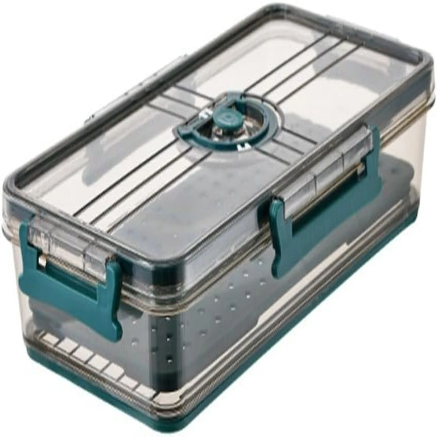 Bacon Container with Tight Lid,Plastic Meat Cheese ,Vegetable with Drain Plate,Multipurpose Food Container for Refrigerator(