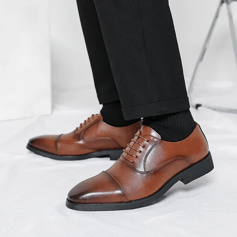 

Designer Men Shoes 2023 New Men's Business Leather Shoes Autumn Low-top Lace-up Men's Casual Leather Shoes Zapatos De Hombre