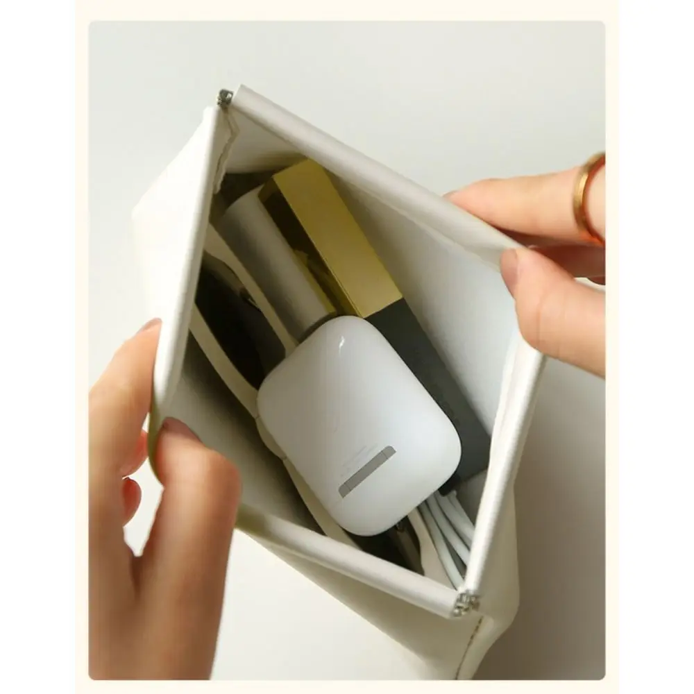 Fashion Simple Lipstick Makeup Bag Mini PU Jewelry Handbag Travel Portable Storage Bag for Women Girls L/M/S Size 6