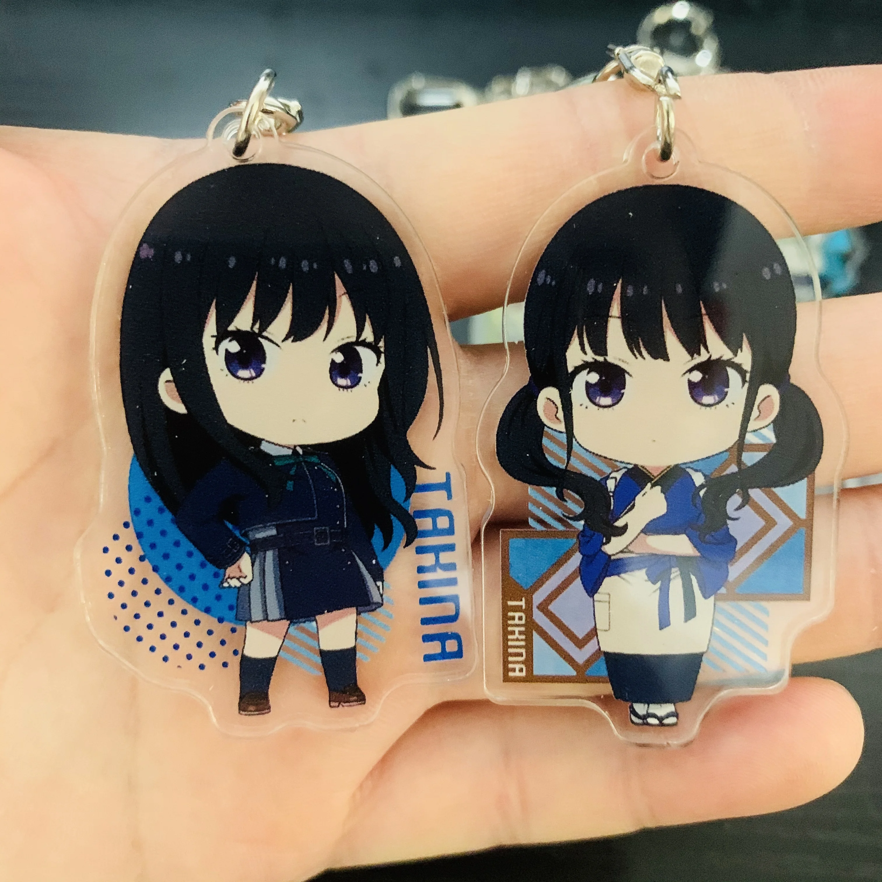 6CM Anime Lycoris Recoil Cosplay Acrylic Keychains Nishikigi