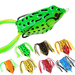1 Pcs 5G 8.5G 13G 17.5G Frog Lure Soft Tube Bait Plastic Fishing Lure with Fishing Hooks Top Water Ray Frog Artificial 3D Eyes