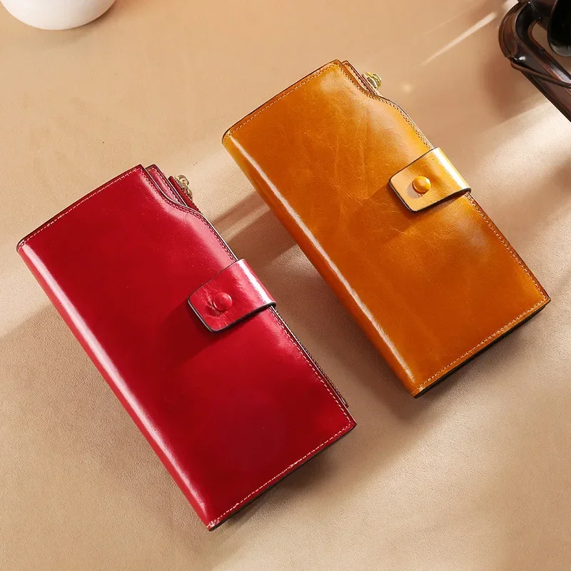 Genuine Leather Long Wallet for Women