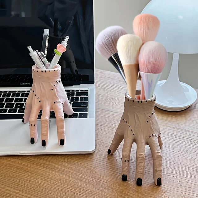 1PC Hand Shaped Resin Pen Holder - Durable, Portable, and Stylish Storage for Pencil, Pen, and Stationery, Makeup Brush Storage 1