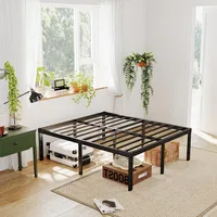 20 Inch Queen Size Bed Frame, Tall Metal Platform Base with Large Storage Space, Heavy Duty Steel Slats, Easy Assembly 2