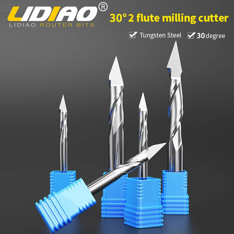LIDIAO 3D Spiral Engraving Bit CNC Router Bit 3.175mm Shank V Shape ...