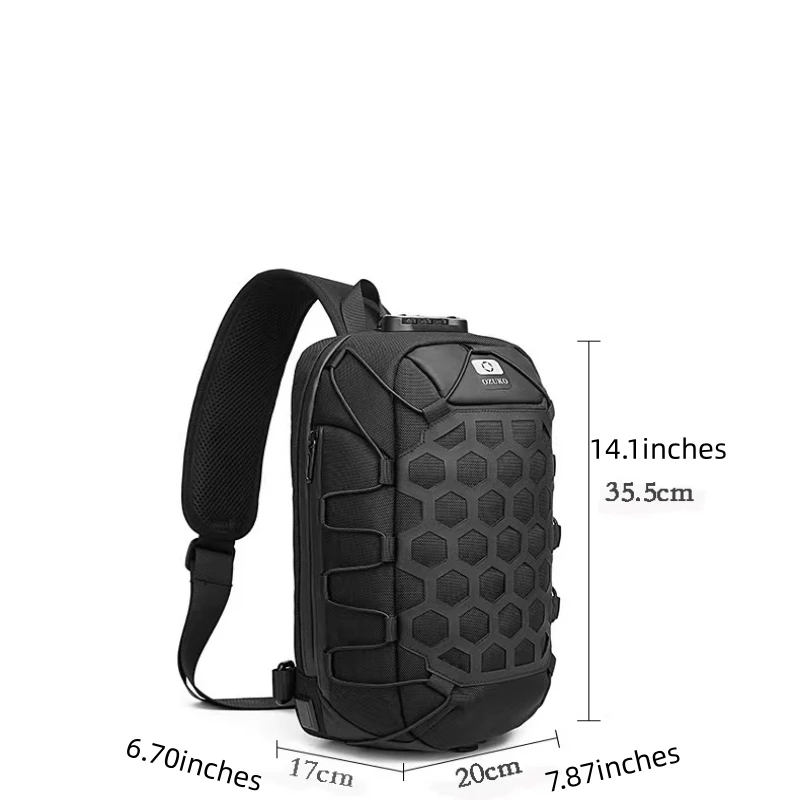 New Tactical Chest Bag Fashion with USB Chest Bag Waterproof Outdoor Sports Bag Close Your Waist Bag.