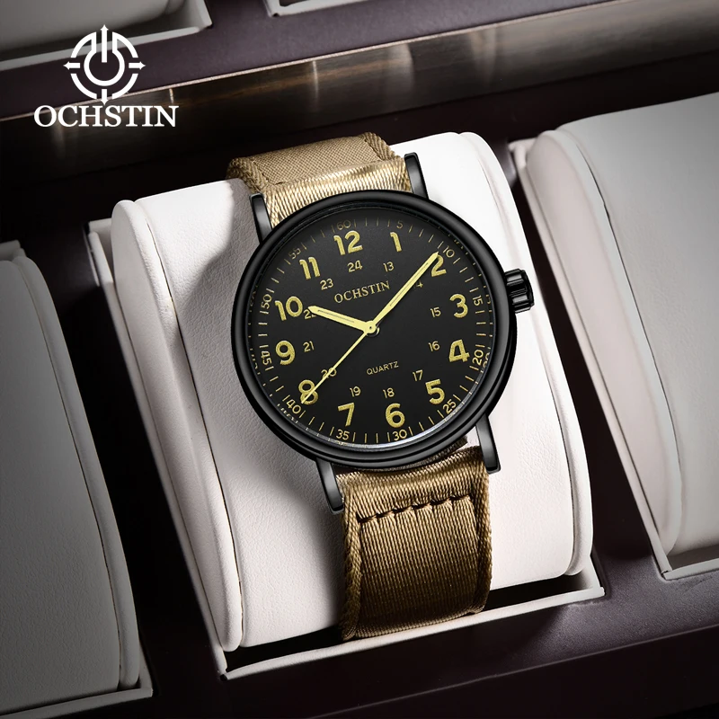 Hot OCHSTIN Creative Nylon Series Multifunction Quartz Movement Watch 2024 New Casual Simple Men's Quartz Watch
