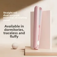 Portable Small Straightening And Curling Iron Deep V Egg Roll Hair Styling Tool Compact Salon Tool Accessory Straightening And P