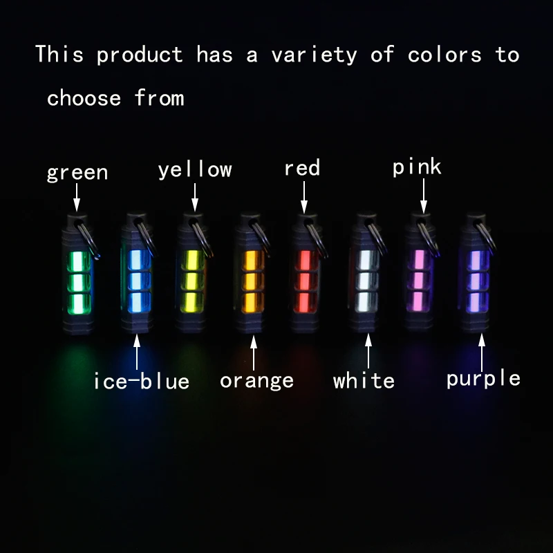 Titanium Alloy Luminous Night Signal Light Outdoor EDC Luminous 3.5*25mm Fluorescent Tube Self-illuminating Key Chain betalight 3