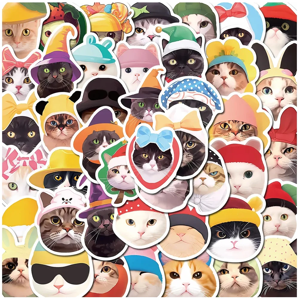 

10/30/59pcs Funny Animal Cats MEME Stickers Kawaii Decals Toys Decorative Scrapbooking Phone Case Laptop Cute Sticker for Kids