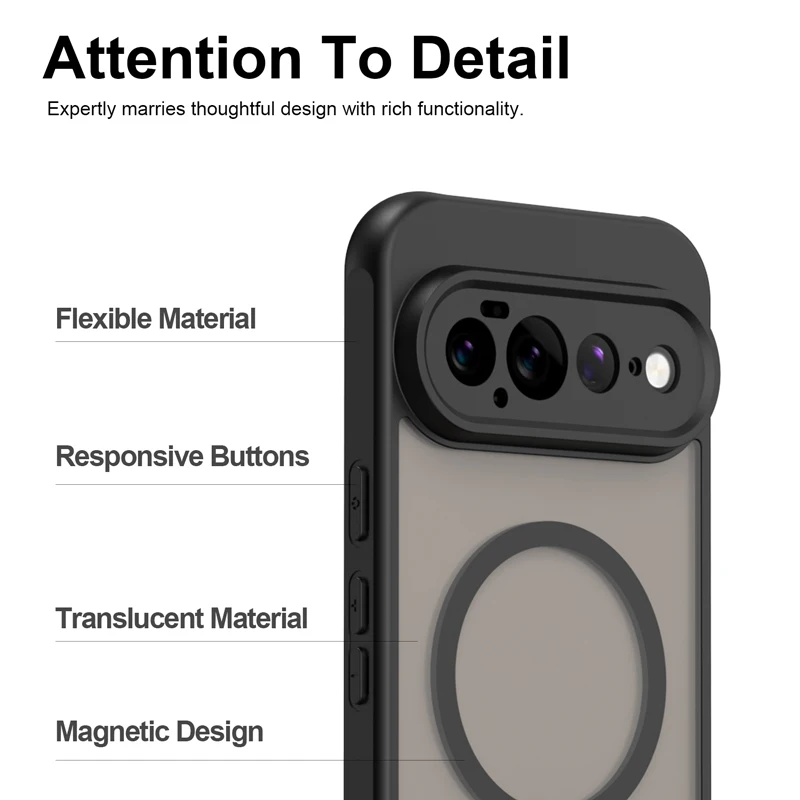 Magnetic Translucent Frosted Matte Waterproof Protective Phone Case