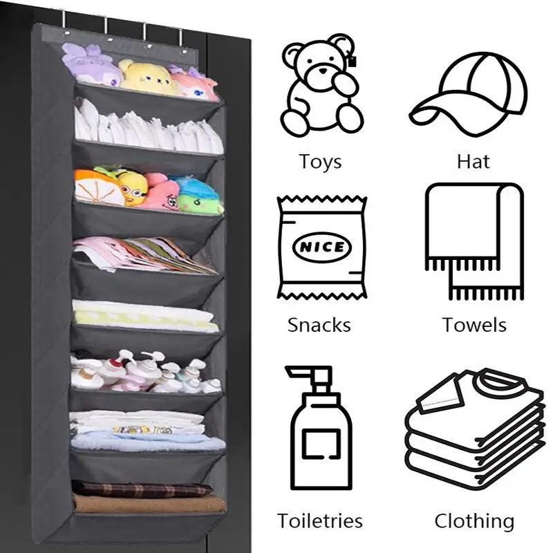 Multi-pockets Wall Storage Bag Large Over Door Hanging Shoe Organiser Behind Doors With 4 Metal Hooks Shoes Rack Storage Bags