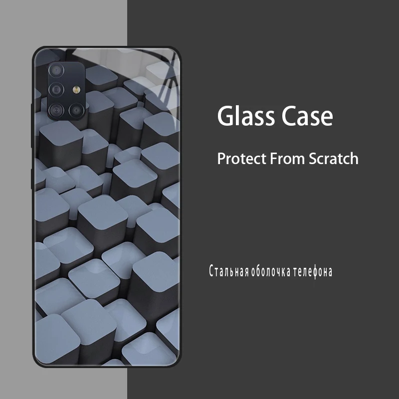 Tempered Glass Protective Case with Hard Silicone Bumper