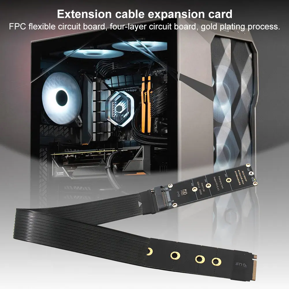 M.2 NVME NGFF M-Key SSD Extension Cable M.2 NVME Extender NGFF M-Key PCIe4.0 SSD Extention Card for M.2 2230 2242 2260 2280 SSD