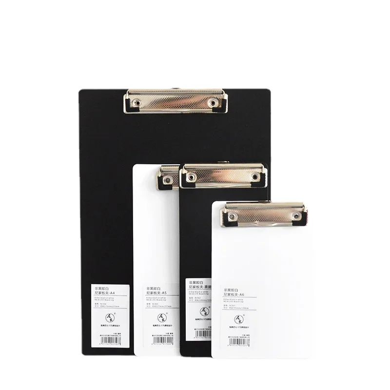 

stationery supplies paper holder office black and white A4/A5/A6 clipboard Student Writing Pad Thin Menu Pad Cheap wholesale