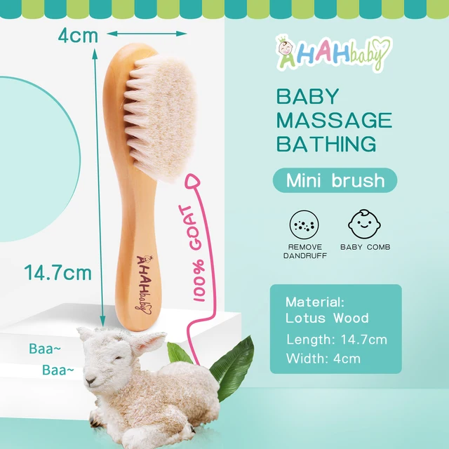 Baby Hair Brush And Comb Set for Newborn Massage Bath Shower Custom Logo Comb For Hair Mini Baby Brush Wooden Hair Brush for Kid 1pc mini goat brush