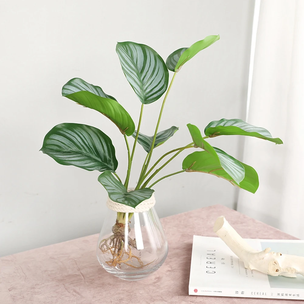 

Nordic Balcony Fake Plants Room Decorations Table Ornament Arrowroot Leaves Garden Decoration Artificial Green Plant Home Decor