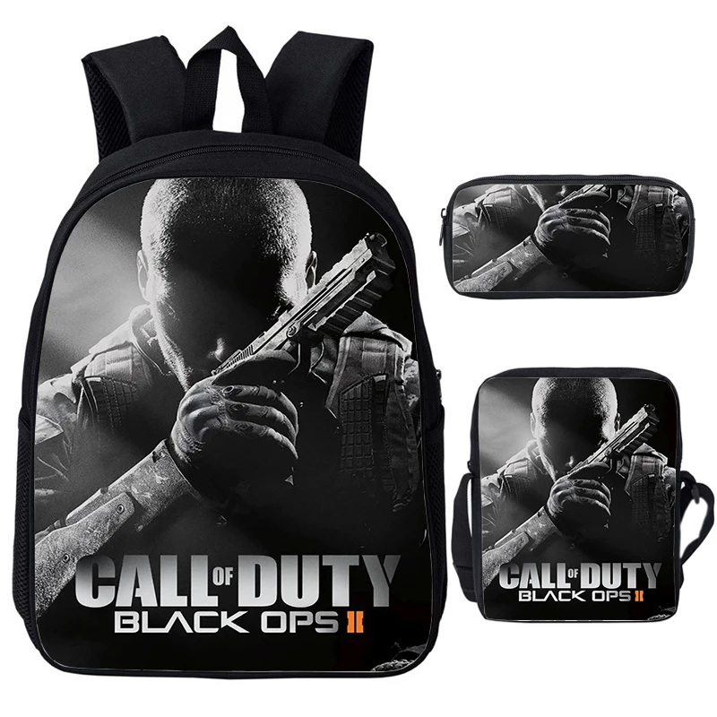 Bambini 3 Pezzi Set Gioco Call Of Duty Black Ops Print Zaino Studente Bookbag Zaino Da Viaggio Call Of Duty School Bag Per Ragazzi E Ragazze
