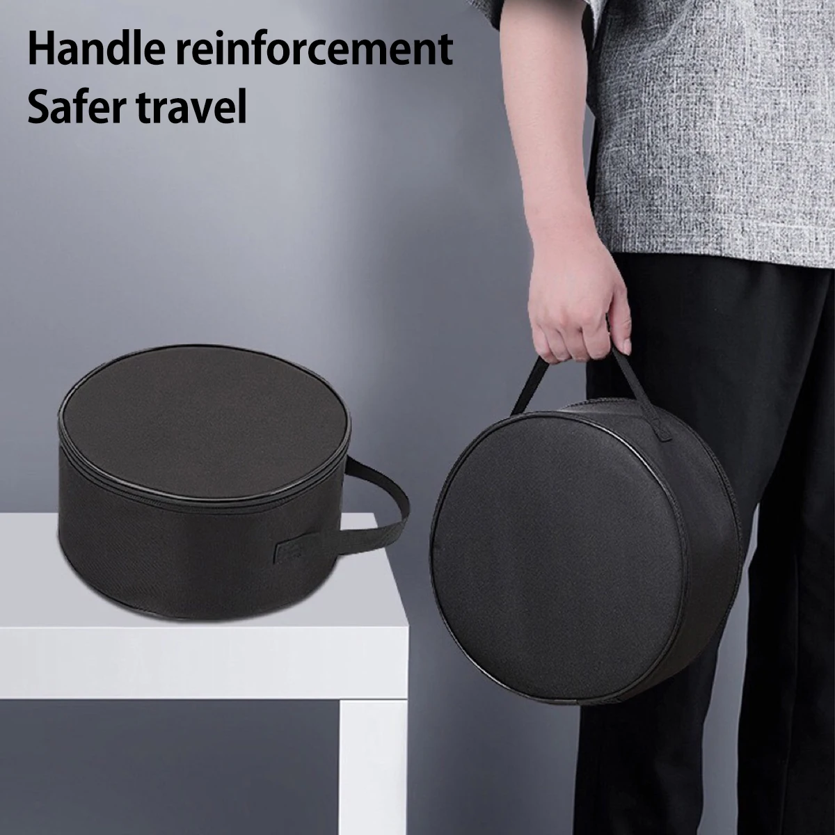 Waterproof Black Cloth Telescopic Fan Storage Bag for Travel Camping