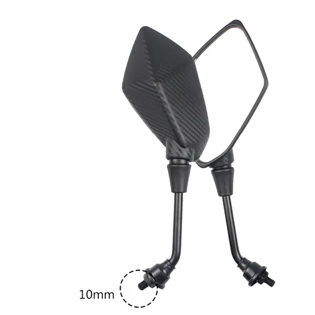 Motorcycle Mirror 2Pcs EBike Rearview Mirrors Electrombile Back Side Convex 8mm 10mm Carbon Fiber