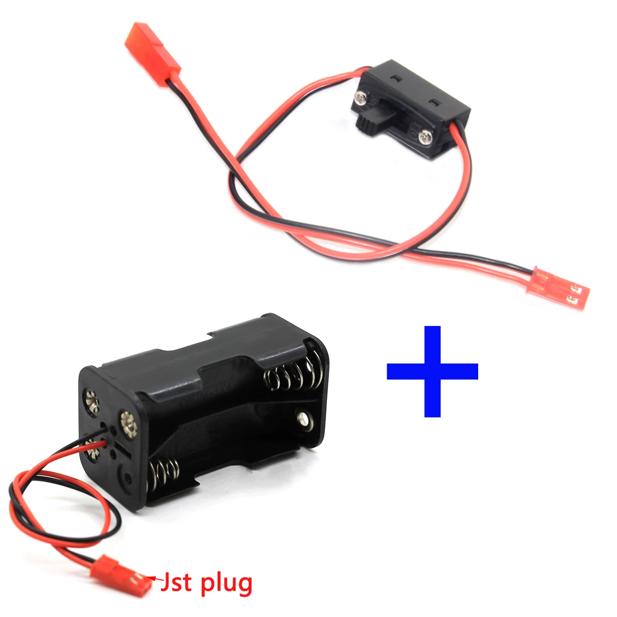 Ricevitore Battery Pack Case Box 4 X Aa Jr Jst Connector (Scomparto Inserto Batteria) Per 1/8 1/10 1/16 Rc Nitro Car Hsp Himoto Hpi