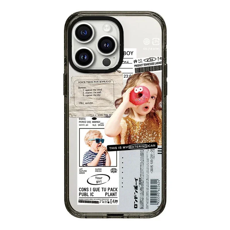 

Upgrade Acrylic Border Donut Boy Girl Phone Case Cover for IPhone 11 12 13 14 15 Pro Max Case for IPhone 15 Pro Max