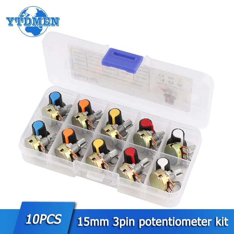 Wh148-Potentiometer-Kit-b1k-2k-5k-10k-20k-50k-250k-500k-k-1m-15mm ...