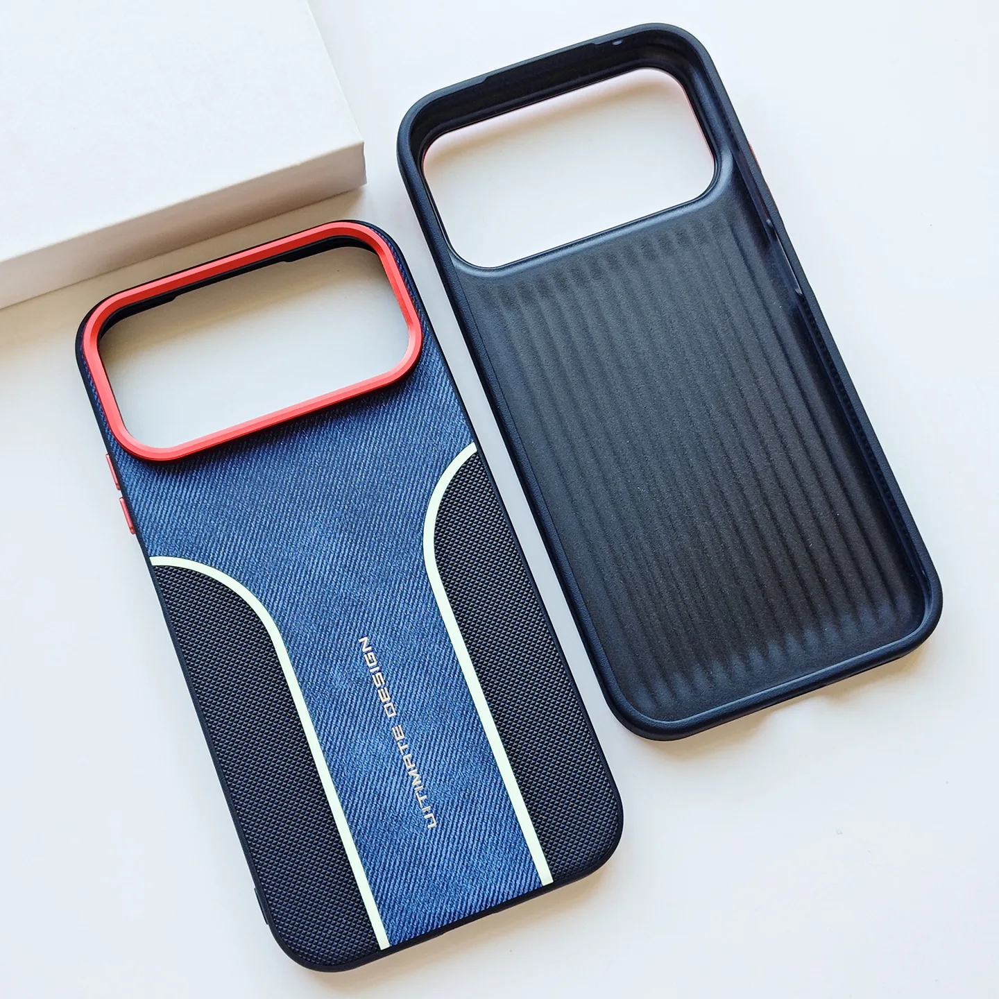 Frosted Matte PU Leather Shockproof Case with Metal Buttons & Lens Ring