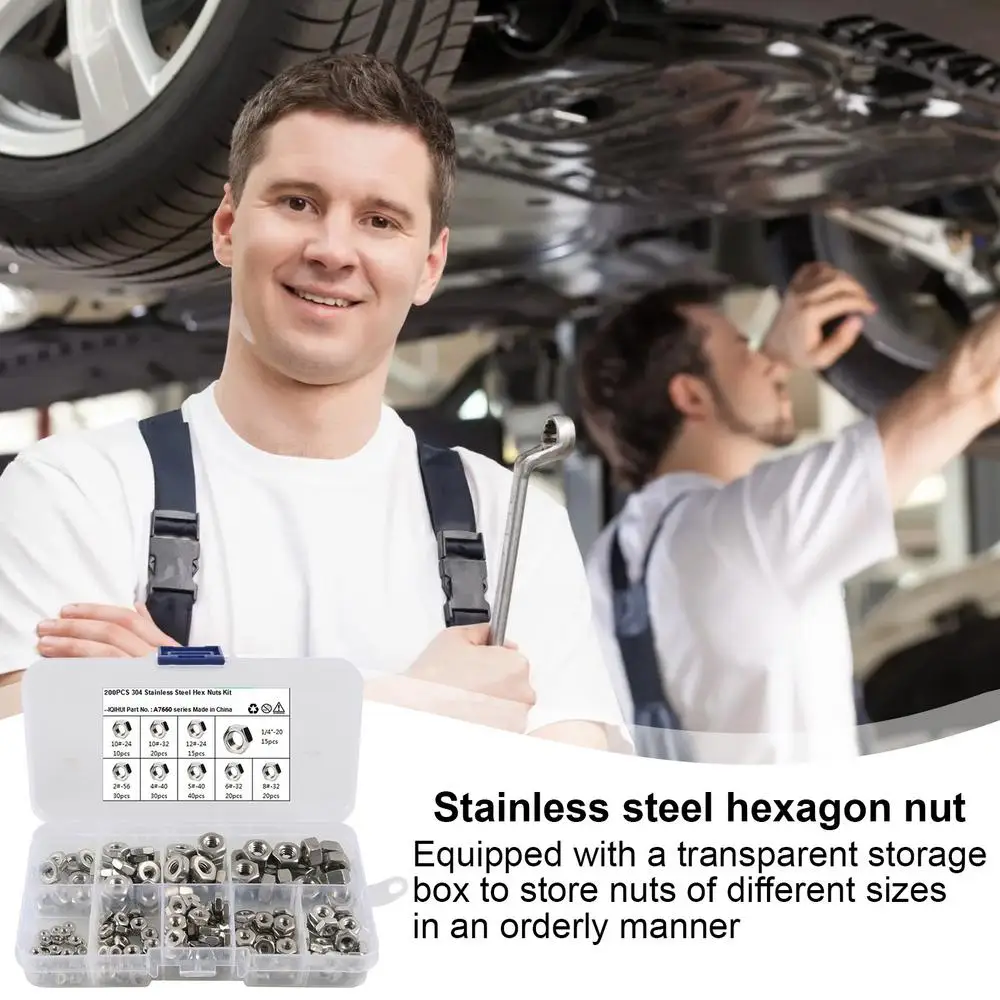 Stainless Steel Hex Nuts Metric Coarse Thread Hexagon Nut Hardware Hexagon Nut Heavy Duty Replacement Nut For Home Mechanism &