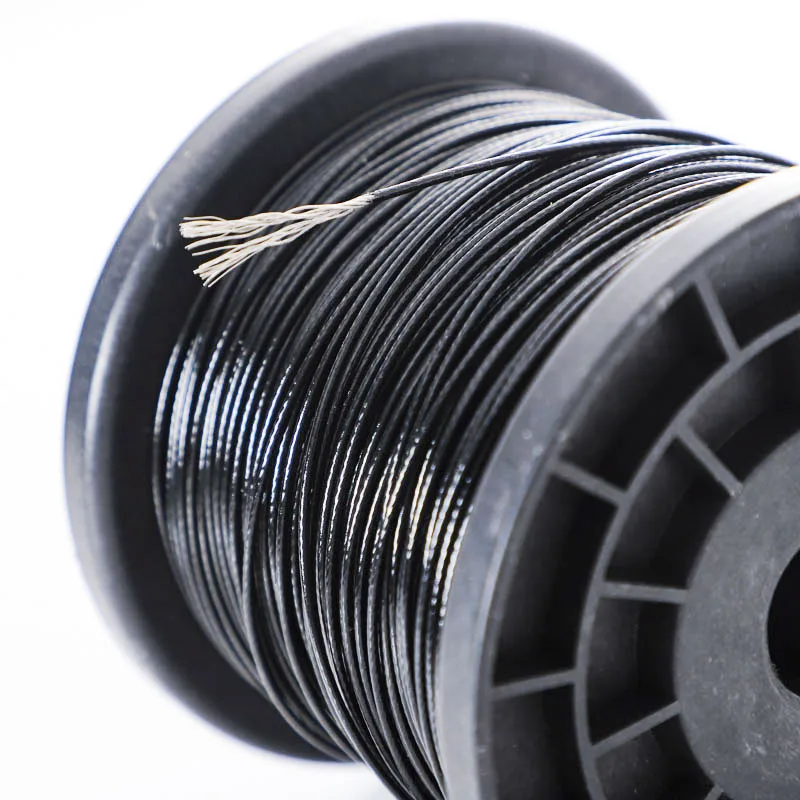 preto pvc revestimento plastico 08 2mm de diametro 200m 01