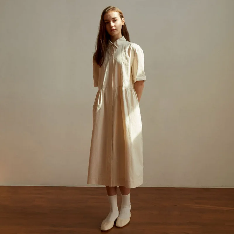 

N0thing Wri*en 24ss Ladies Casual Loose Cute Shirt Dress Female Fashion Commuter A-Line Skirt Y2k Long Dresses for Women
