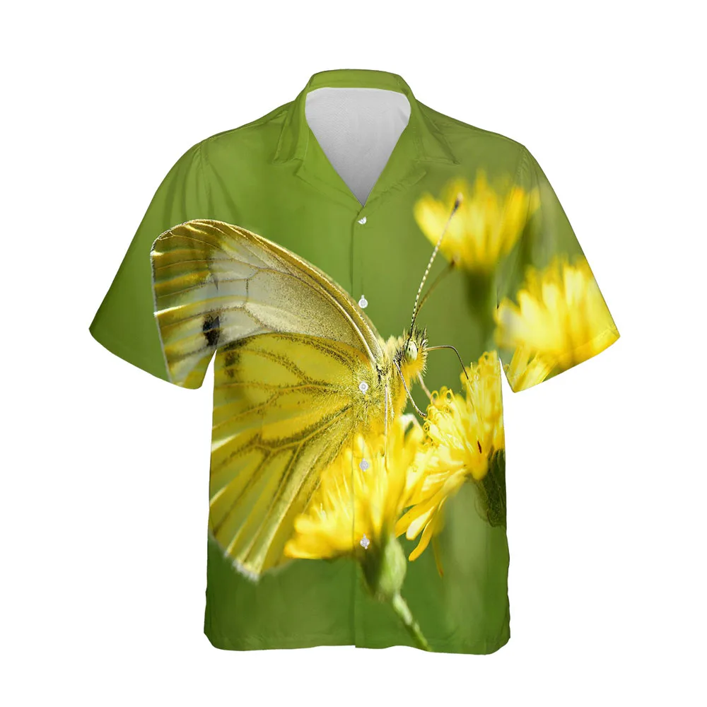 Jumeast New 3D Summer Men Shirt Fashion Butterfly Series Mens Hawaiian Shirt Short Sleeve Casual Streetwear Comfortable Blouses