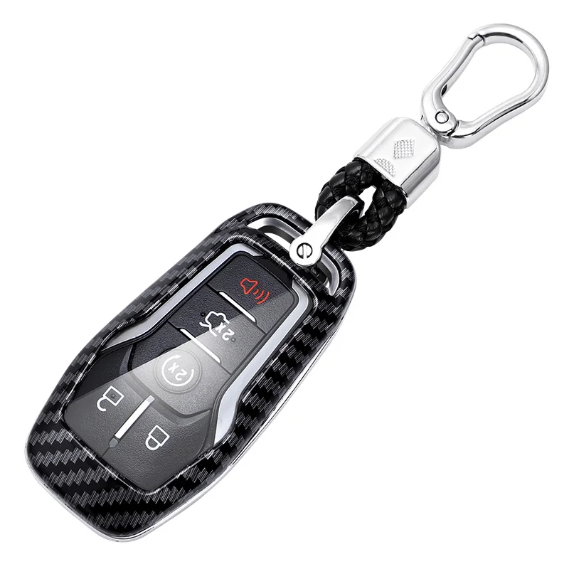 

Ford F-150 Mondeo Mustang Lincoln MKZ Carbon fiber hard automobile key chain protective cover