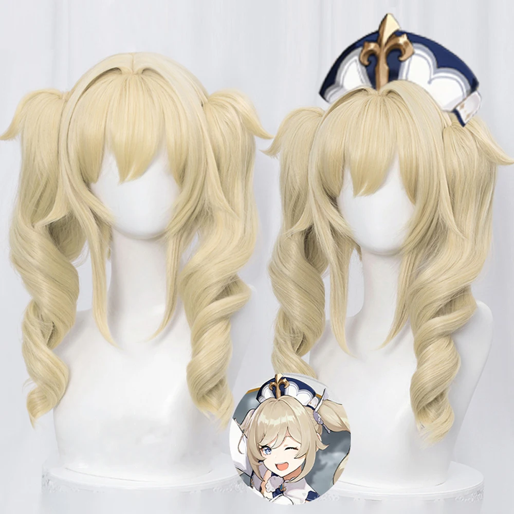 Genshin Impact Cosplay Wigs + Wig Cap Venti Keqing Barbara Fischl Kaeya Lumine Aether Amber