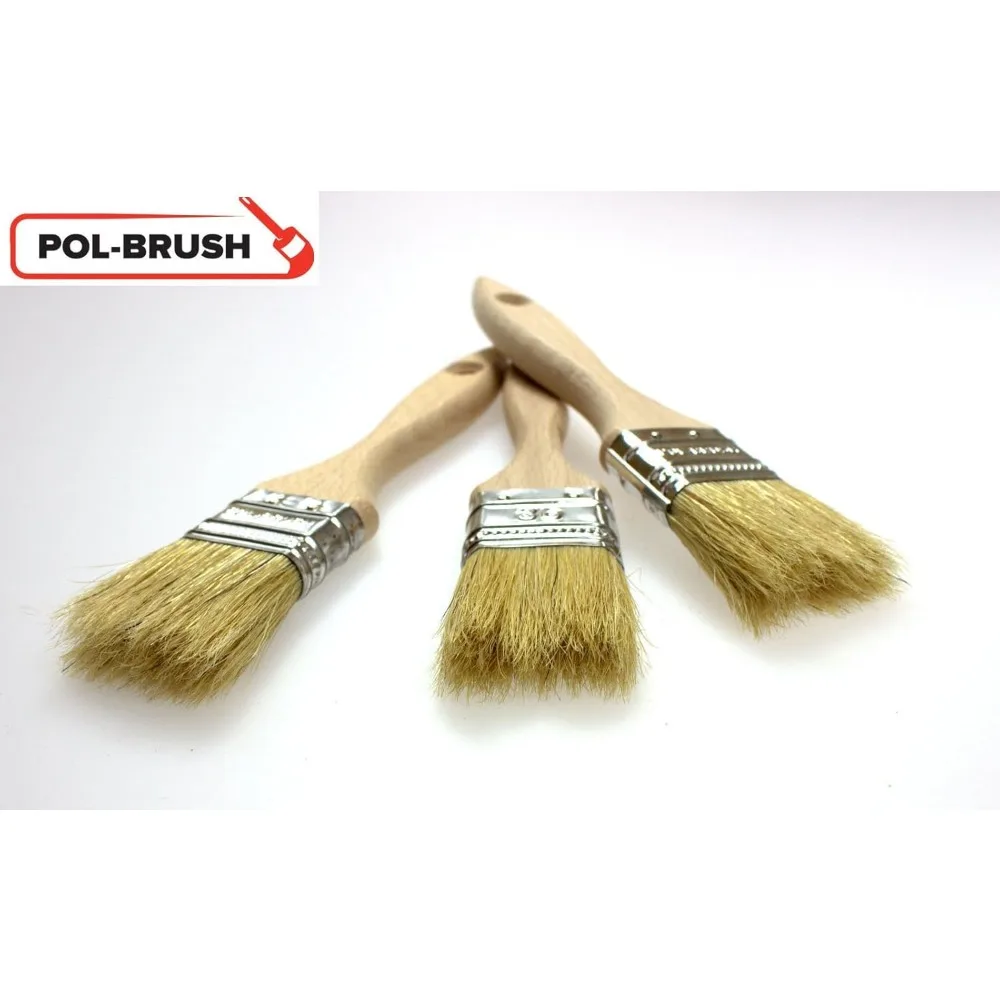 3PCS BBQ Pinsel Schwein Haar Pinsel Holzgriff 1,5 Zoll Weiche Haar Malerei Pinsel für Wand und Möbel malen Werkzeug Set – Detail 4