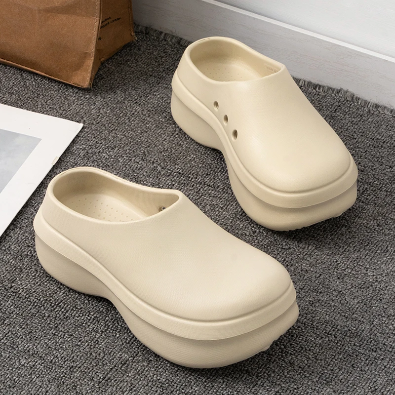 Women's Slippers Minimalist Non Slip Platform 5CM Thick Chef Shoes Men Indoor Outdoor Beach Garden Fashion Couple Sandals 1